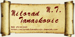 Milorad Tanasković vizit kartica